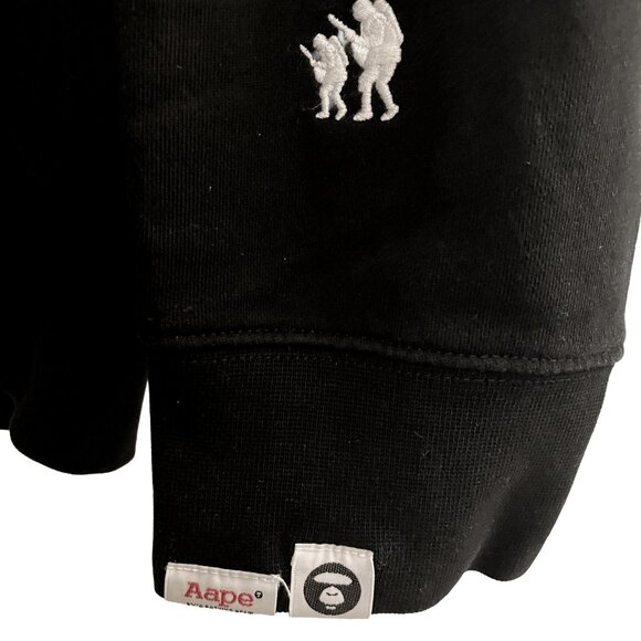 black AAPE by A Bathing Ape "AAPE NOW" hoodie. - Picture 3 of 6